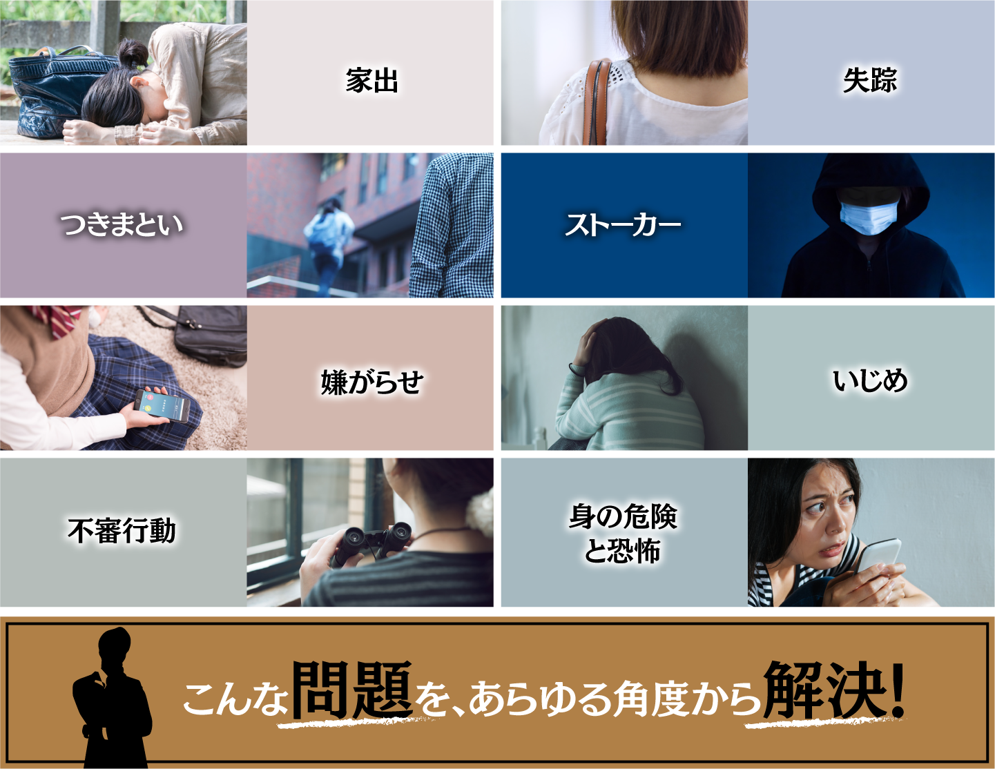 当探偵社のつきまとい 嫌がらせ 探偵 浮気調査 人探しが得意 名古屋駅の高田幸枝調査事務所 信頼探偵社